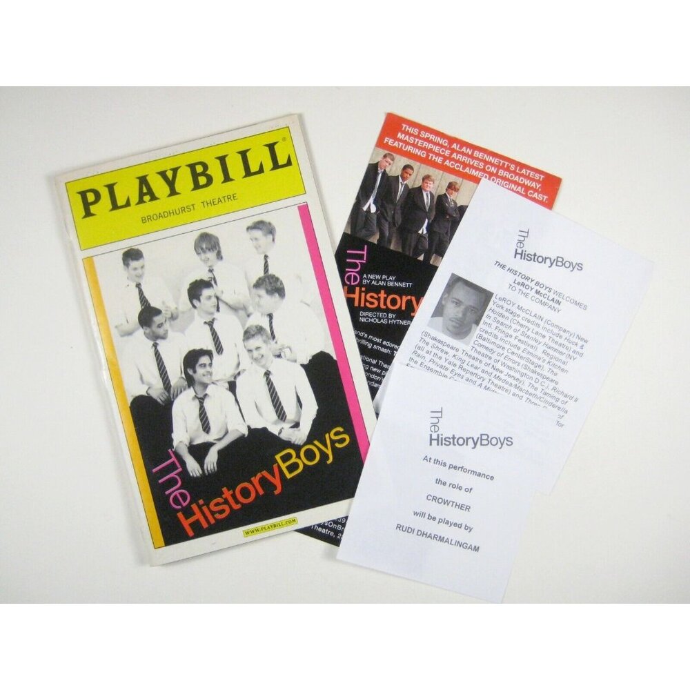 History Boys Playbill Opening Night April 2006 Cordon Anderson Dominic Cooper